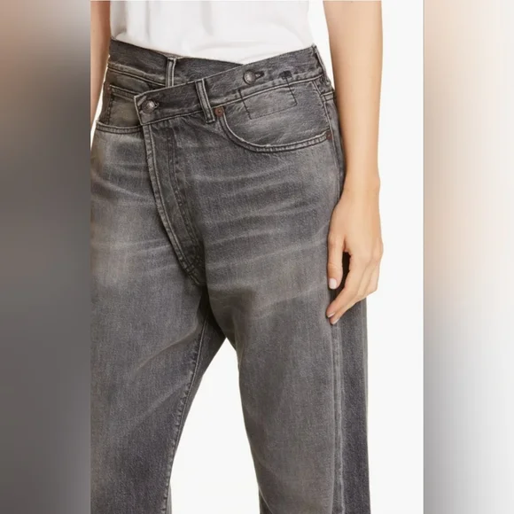 R13 Peyton Black Crossover Jeans Size 25 - Picture 3 of 16